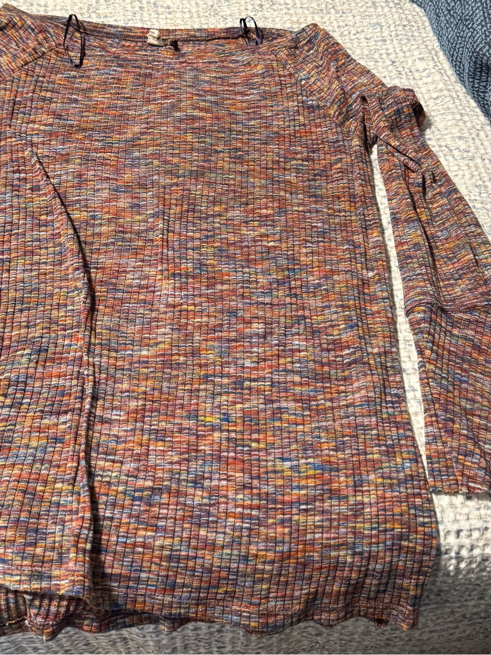 Anthropologie Multicolor Ribbed Scoop Neck Sweater